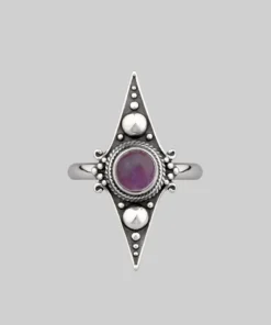 CLASSICS BALANCE. Amethyst Equilibrium Gemstone Ring - Silver