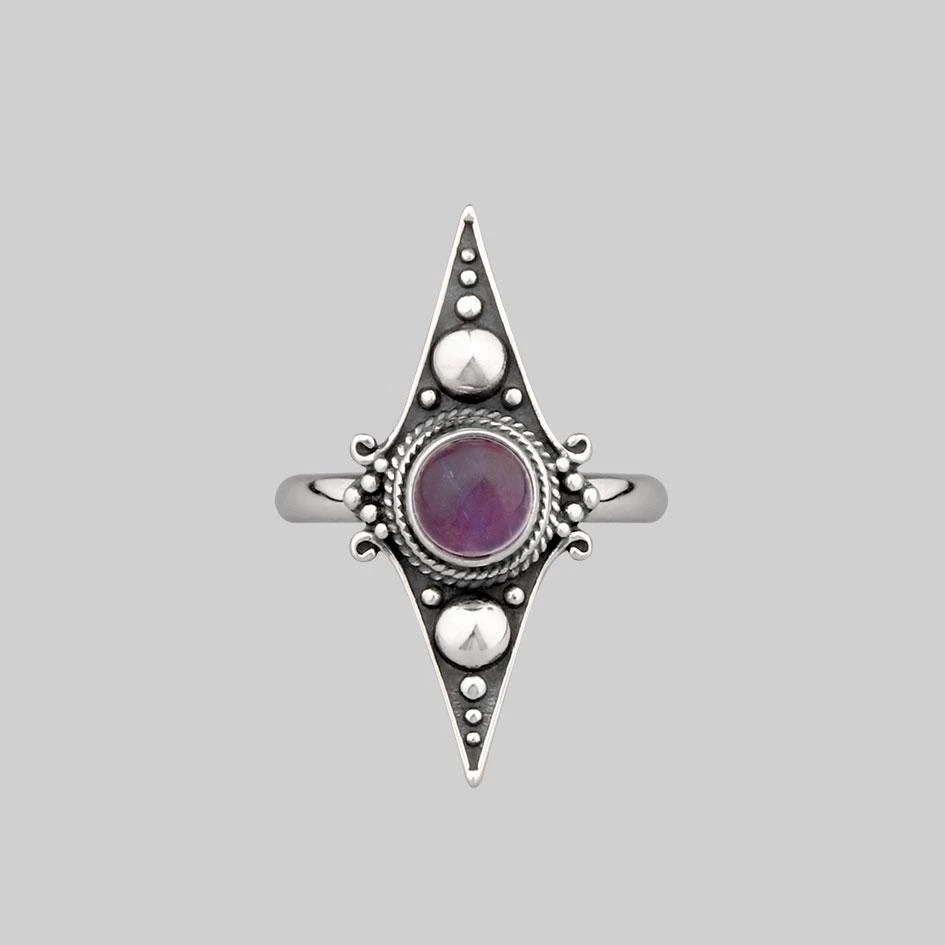 CLASSICS BALANCE. Amethyst Equilibrium Gemstone Ring - Silver 1 CLASSICS BALANCE. Amethyst Equilibrium Gemstone Ring - Silver