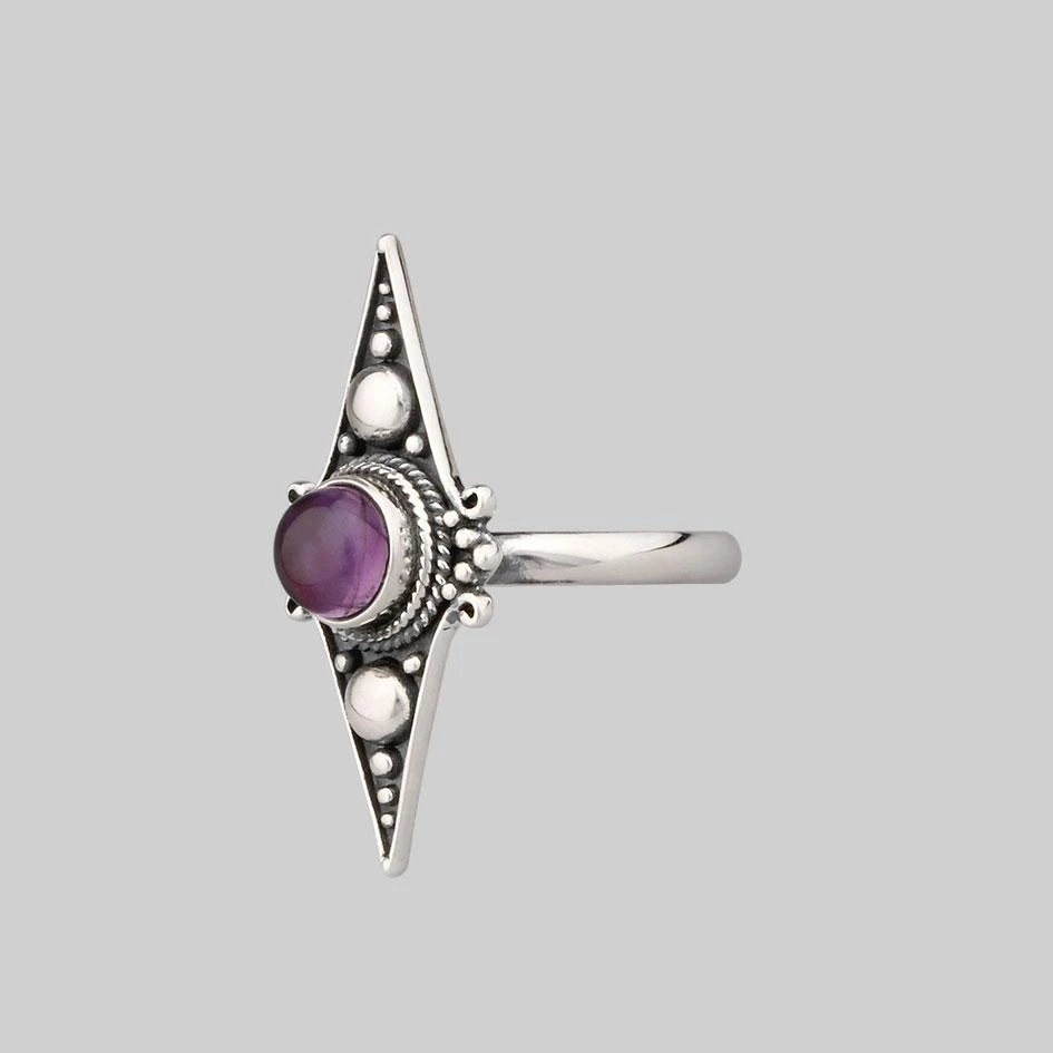 CLASSICS BALANCE. Amethyst Equilibrium Gemstone Ring - Silver 2 CLASSICS BALANCE. Amethyst Equilibrium Gemstone Ring - Silver