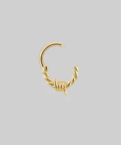 AW21 Earrings SURVIVAL. Barbed Wire Septum Clicker Ring - Gold