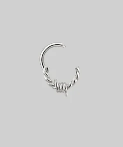 AW21 SURVIVAL. Barbed Wire Septum Clicker Ring - Silver Earrings