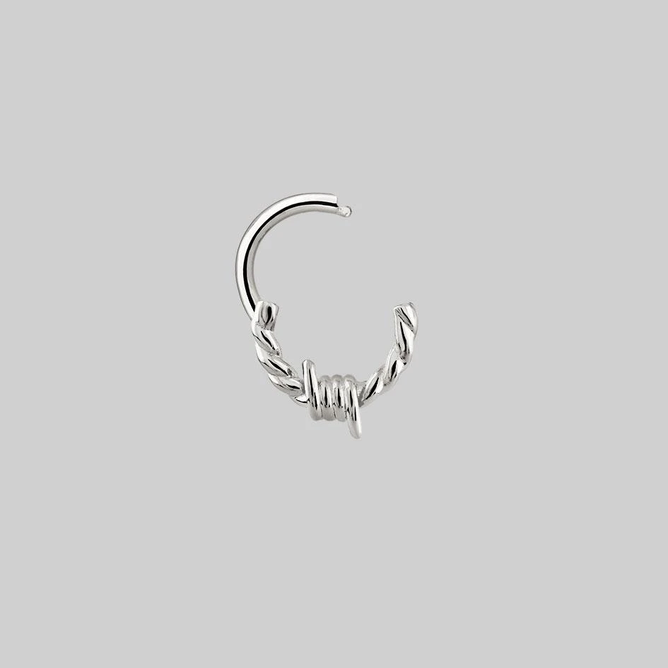 AW21 SURVIVAL. Barbed Wire Septum Clicker Ring - Silver Earrings 2 AW21 SURVIVAL. Barbed Wire Septum Clicker Ring - Silver Earrings