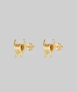 CLASSICS SURVIVAL. Symbolic Barbed Wire Stud Earrings - Gold