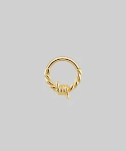 AW21 Earrings SURVIVAL. Barbed Wire Septum Clicker Ring - Gold