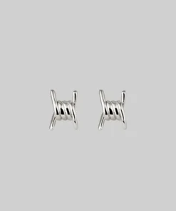 CLASSICS SURVIVAL. Symbolic Barbed Wire Stud Earrings - Silver