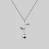 CLASSICS BELLADONNA. Rose Stem Charm Necklace - Silver