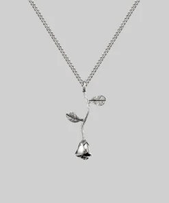 CLASSICS BELLADONNA. Rose Stem Charm Necklace - Silver