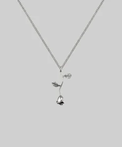 CLASSICS BELLADONNA. Rose Stem Charm Necklace - Silver