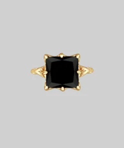 CLASSICS Rings BITTERSWEET. Double Serpent Onyx Ring - Gold
