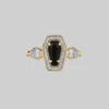 CLASSICS MORI. Black Onyx & Crystal Coffin Gold Ring Rings