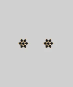 CLASSICS NIGHT STAR. Onyx Star Gold Stud Earrings