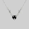 CLASSICS FATAL. Barbed Wire & Black Onyx Heart Necklace - Silver