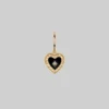 CLASSICS SOLEMN. Black Enamel Heart Hoop Earrings - Gold