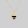 CLASSICS SOLEMN. Black Enamel Heart Necklace - Gold Necklaces & Chains