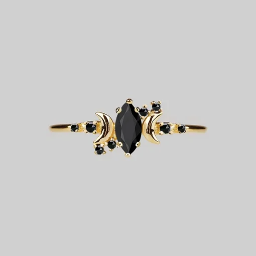 CLASSICS MOONDANCE. Black Spinel Gold Ring 3 CLASSICS MOONDANCE. Black Spinel Gold Ring