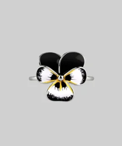 End Of Line Rings FERVOR. Black Pansy Silver Ring