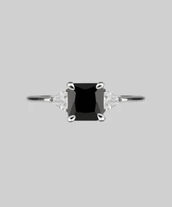 CLASSICS Rings BETROTHAL. Black Spinel Silver Ring