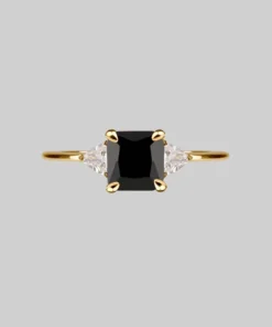 CLASSICS Rings BETROTHAL. Black Spinel Gold Ring