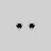 CLASSICS HEART & SOUL. Black Spinel Heart Stud Earrings - Silver