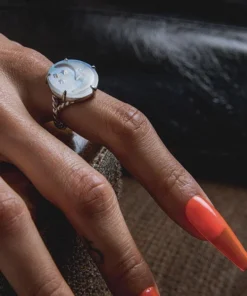 CLASSICS BLUE MOON. Crystal Moon & Star Ring - Silver