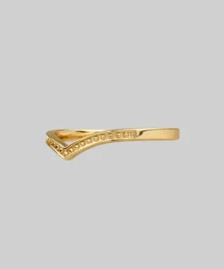 End Of Line Rings BODHI. Dotted Chevron Gold Ring