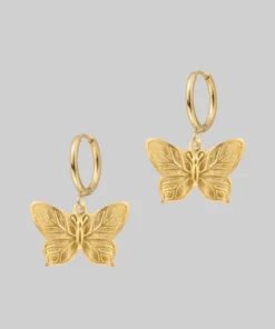 CLASSICS NEW DAWN. Butterfly Hoop Earrings - Gold