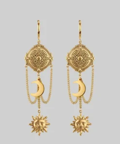 CLASSICS EQUINOX. Celestial Path Chain Hoop Earrings - Gold