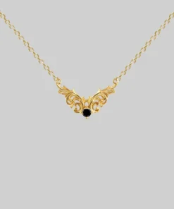 AW21 Necklaces & Chains QUENTIN. Ornate Flourish Chevron Onyx Collar - Gold