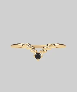 CLASSICS Rings CUPID. Black Spinel Chevron Gold Ring