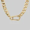 CLASSICS XX. Chunky Curb Chain & Carabiner Clasp Necklace - Gold