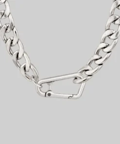 CLASSICS Necklaces & Chains XX. Chunky Curb Chain & Carabiner Clasp Necklace - Silver