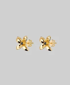 CLASSICS ISLA. Clemetis Flower Stud Earrings - Gold