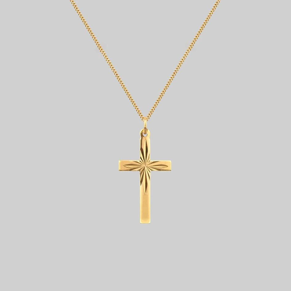 End Of Line The Grace Cross. Gold Cross Necklace 1 End Of Line The Grace Cross. Gold Cross Necklace