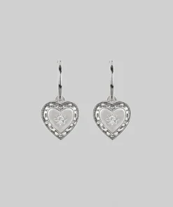 CLASSICS MY DARLING. Heart Cubic Zirconia Hoop Earrings - Silver