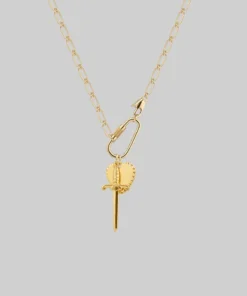 CLASSICS TORMENT. Heart & Dagger Carabiner Charm Necklace - Gold Necklaces & Chains 8 CLASSICS TORMENT. Heart & Dagger Carabiner Charm Necklace - Gold Necklaces & Chains