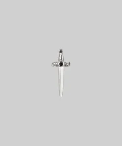 CLASSICS Earrings BETRAYAL. Silver & Black Spinel Dagger Earring - Helix/Tragus