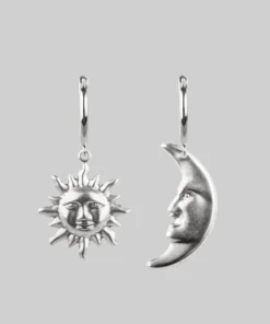 CLASSICS DAY TO NIGHT. Sun & Moon Hoop Earrings - Silver
