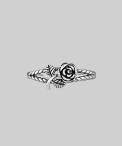 CLASSICS Rings DEAREST. Rose Stem Twisted Ring - Silver