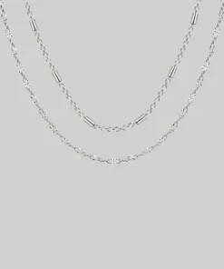CLASSICS PURITY. Delicate Double Chain Necklace - Silver Necklaces & Chains