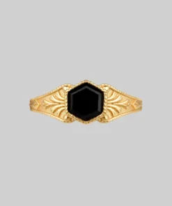 CLASSICS RELIC. Onyx Hexagon Ring - Gold
