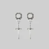 AW21 SACRAMENT. Ornate Shield & Sword Earrings - Silver