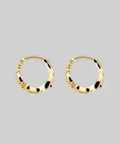 End Of Line IMPERIAL. Ornate Flourish Clicker Hoop Earrings - Gold