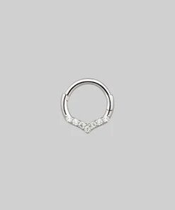 CLASSICS CUPID. Chevron Silver Clicker Ring - Septum
