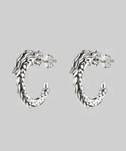 CLASSICS DRAKE. Dragon Hoop Earrings - Silver