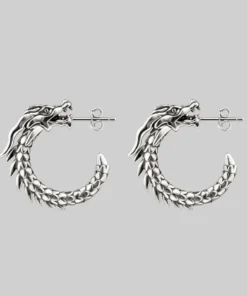 CLASSICS DRAKE. Dragon Hoop Earrings - Silver