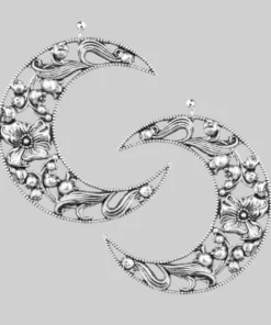 regalrose outlet shop 21 CLASSICS ECLIPSE. Huge Floral Crescent Earrings