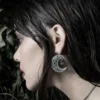 End Of Line EUDORA. Black Mother Of Pearl Crescent Earrings