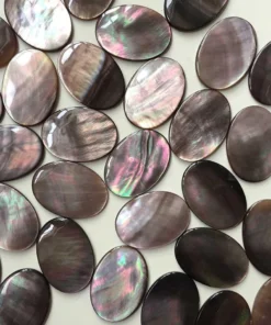 End Of Line EUDORA. Black Mother Of Pearl Crescent Earrings