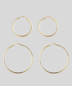 CLASSICS Gold Hoop Earrings - Set Of 2