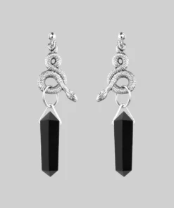 CLASSICS MERTLE. Snake Wrap Black Agate Earrings